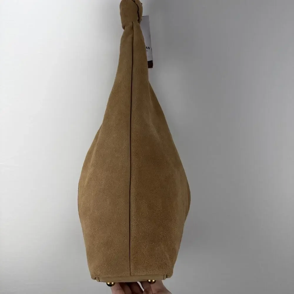 American Leather Co Marietta Knot Hobo Purse Shoulder Bag‎ Cognac Suede Boho